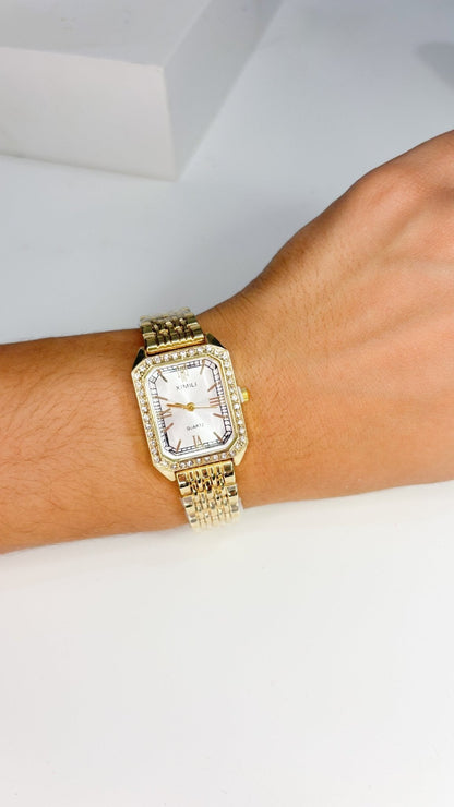 Katherine gold-tone crystal bracelet watch