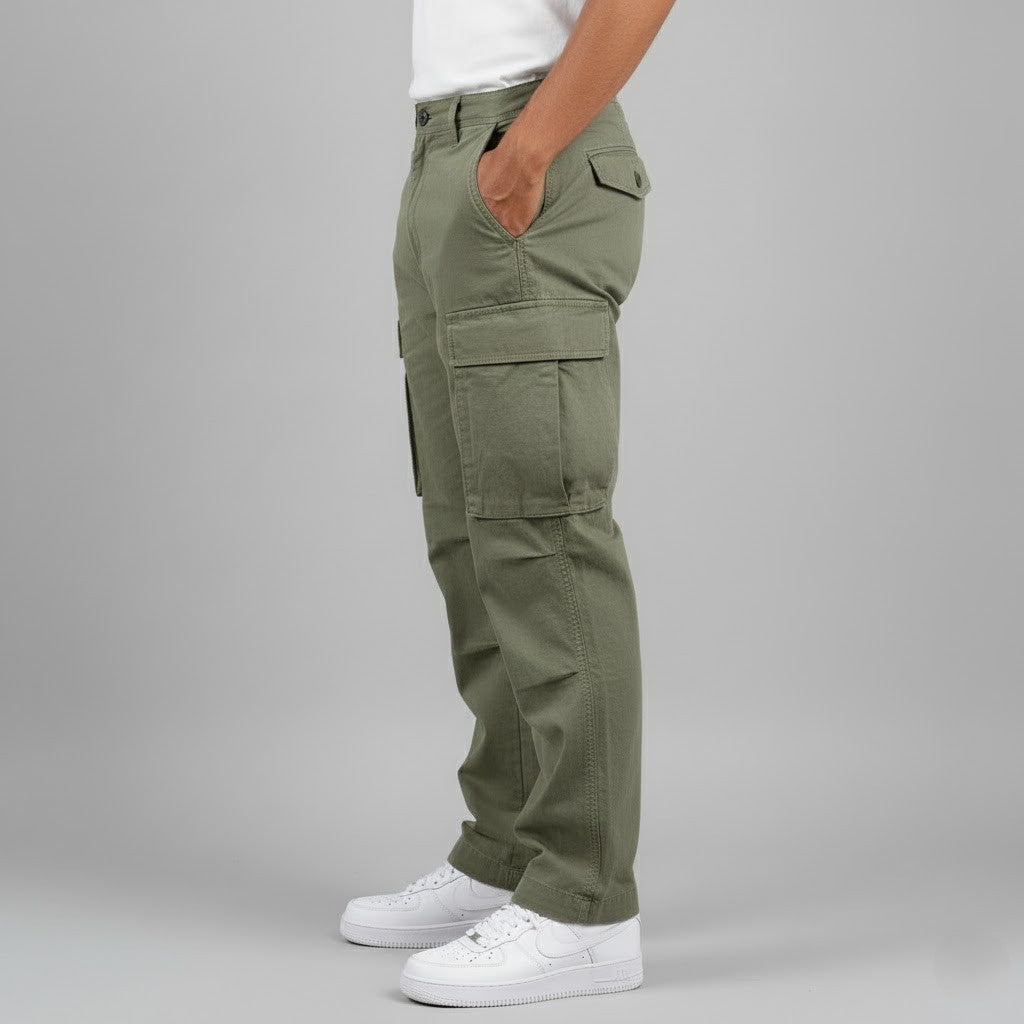 Knox | Pantalón Cargo Holgado con Bolsillos Laterales - StilfulltMen's pantsGrisSKnox | Pantalón Cargo Holgado con Bolsillos Laterales