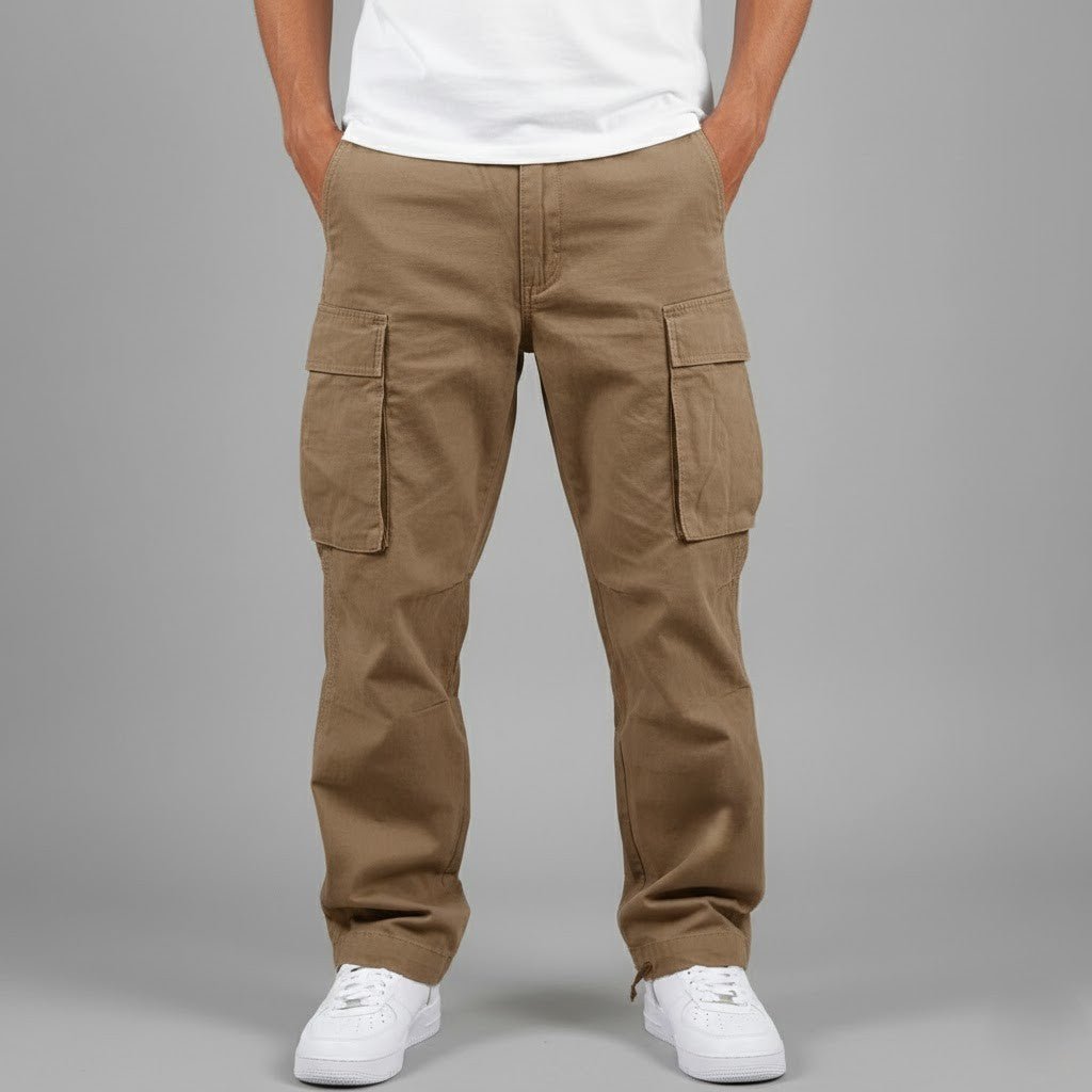 Knox | Pantalón Cargo Holgado con Bolsillos Laterales - StilfulltMen's pantsMarrónSKnox | Pantalón Cargo Holgado con Bolsillos Laterales