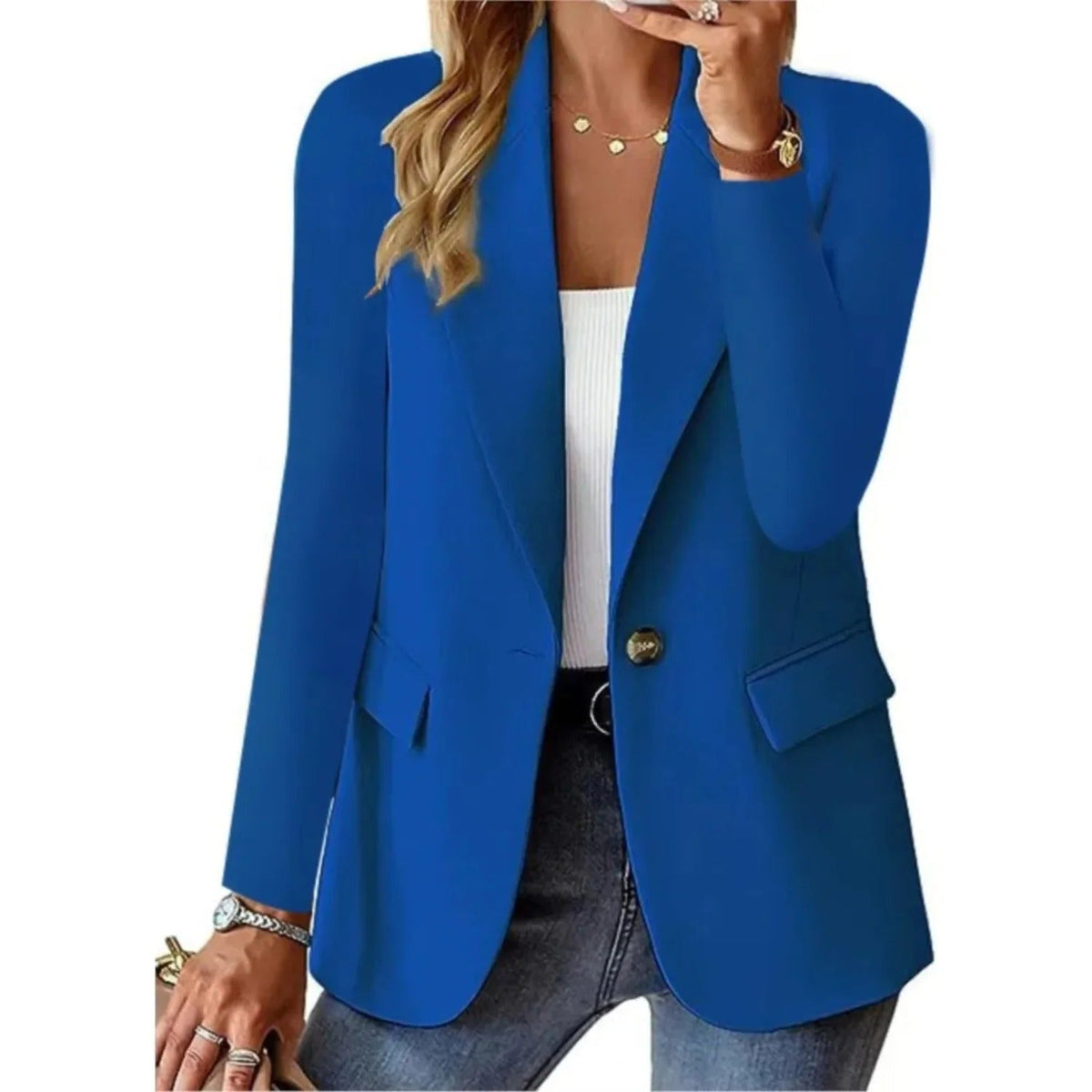 Lara | Blazer Clásica de un Botón - StilfulltWomen's jacketsDWOD1-NE269043AzulSLara | Blazer Clásica de un Botón