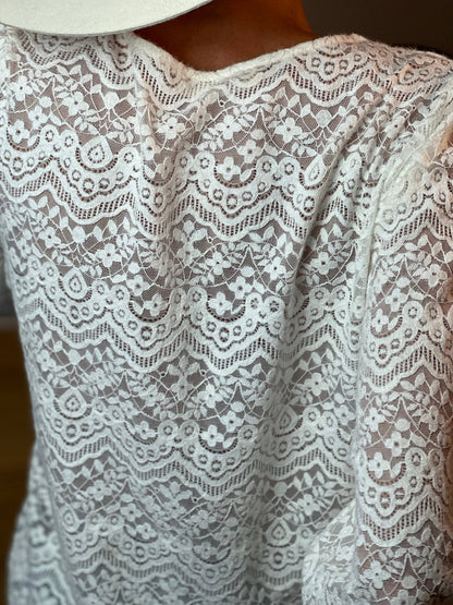 Lavinia floral lace blouse with puff sleeves, alternative view
