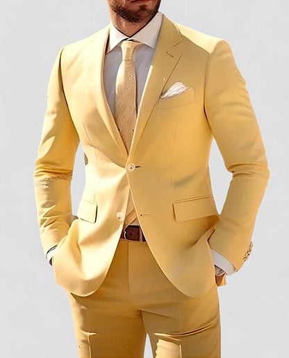 Léandre | Traje de Dos Piezas Entallado con Solapa de Pico - StilfulltMen's suitsAmarilloXSLéandre | Traje de Dos Piezas Entallado con Solapa de Pico