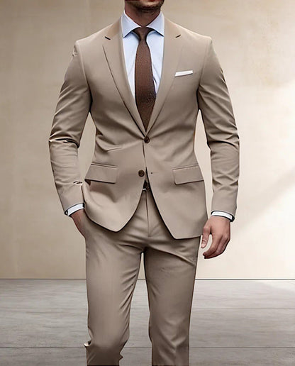 Léandre | Traje de Dos Piezas Entallado con Solapa de Pico - StilfulltMen's suitsAzulXSLéandre | Traje de Dos Piezas Entallado con Solapa de Pico