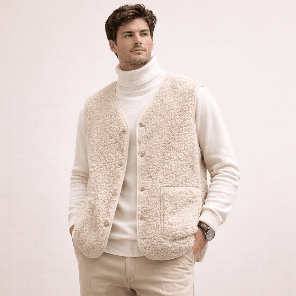 Lennart | Chaleco Borreguito Abotonado de Invierno - StilfulltMen's vestsSKU_1777877174987_823BeigeSLennart | Chaleco Borreguito Abotonado de Invierno