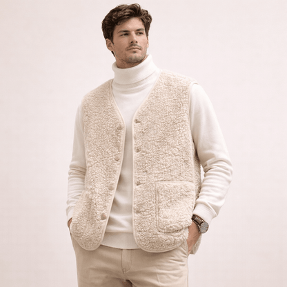 Lennart | Chaleco Borreguito Abotonado de Invierno - StilfulltMen's vestsSKU_1777877174987_823BeigeSLennart | Chaleco Borreguito Abotonado de Invierno