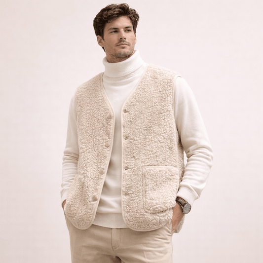 Lennart | Chaleco Borreguito Abotonado de Invierno - StilfulltMen's vestsSKU_1777877174987_823BeigeSLennart | Chaleco Borreguito Abotonado de Invierno