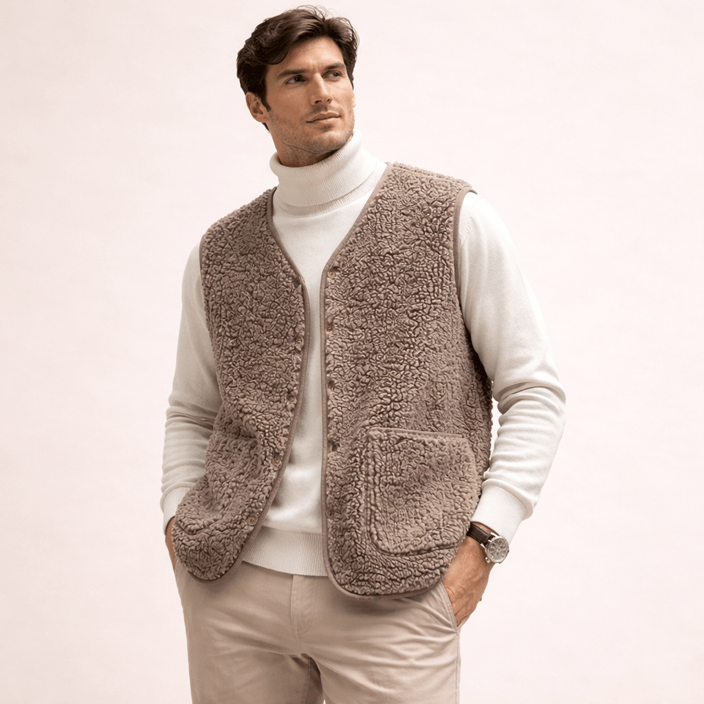 Lennart | Chaleco Borreguito Abotonado de Invierno - StilfulltMen's vestsSKU_1777877174987_578CaquiSLennart | Chaleco Borreguito Abotonado de Invierno