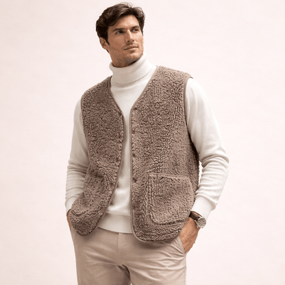 Lennart | Chaleco Borreguito Abotonado de Invierno - StilfulltMen's vestsSKU_1777877174987_578CaquiSLennart | Chaleco Borreguito Abotonado de Invierno