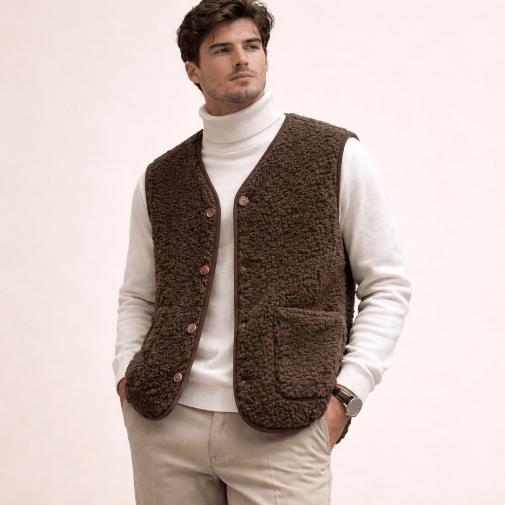 Lennart | Chaleco Borreguito Abotonado de Invierno - StilfulltMen's vestsSKU_1777877174987_188MarrónSLennart | Chaleco Borreguito Abotonado de Invierno