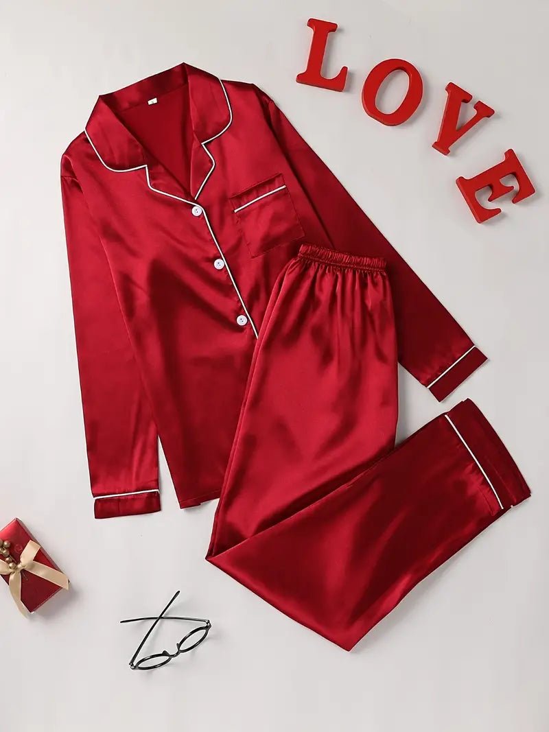 Leonor | Pijama Satinado de Manga Larga - StilfulltWomen's sleepwearVRPNGNP2RojoSLeonor | Pijama Satinado de Manga Larga