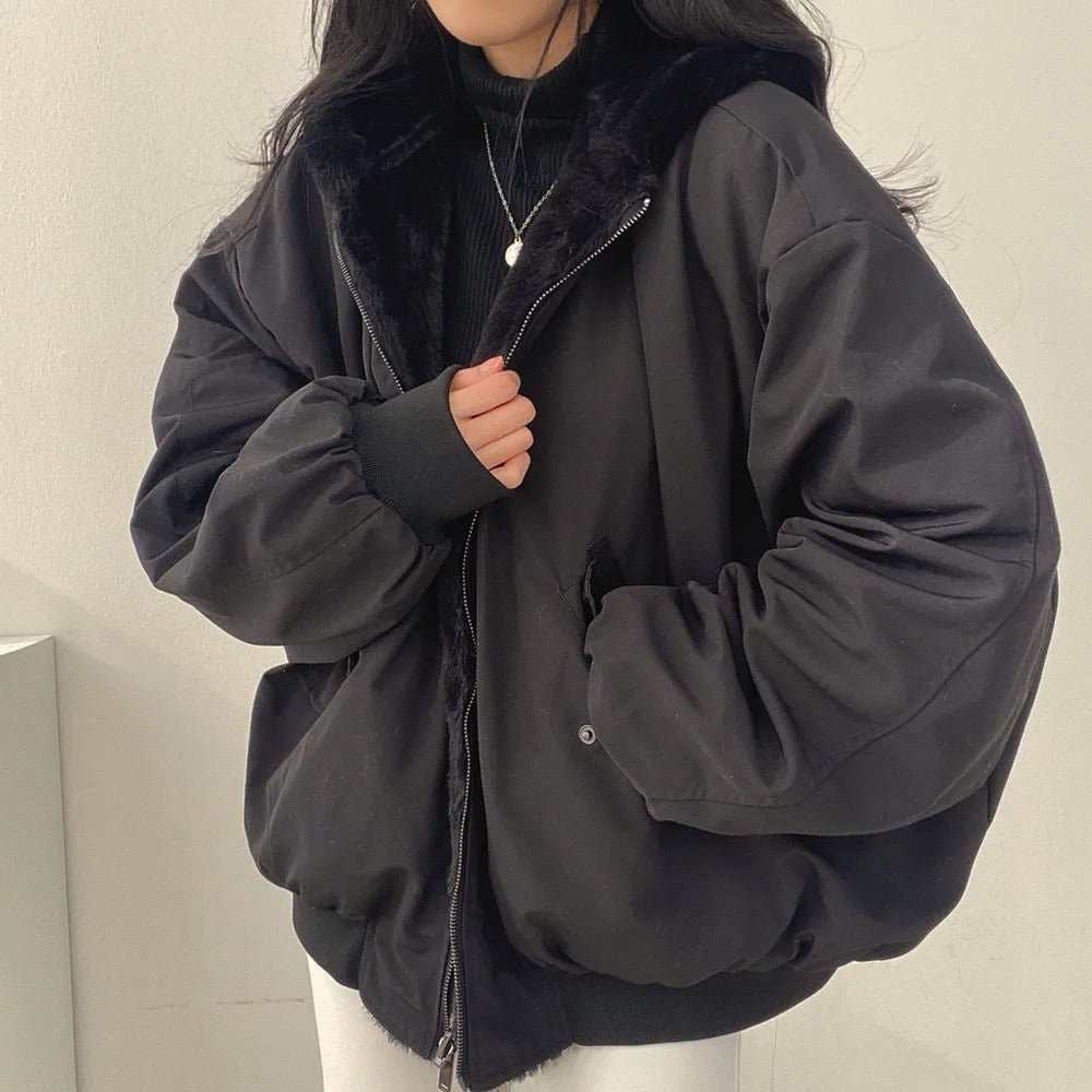 Linnea | Chaqueta Oversize Forrada de Borreguito - StilfulltWomen's jacketsNegroSLinnea | Chaqueta Oversize Forrada de Borreguito