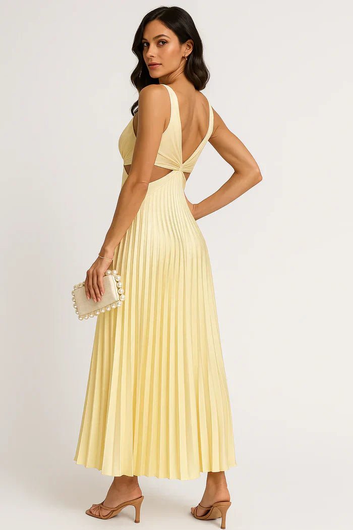 Lisana | Maxi plisserad klänning — flytande och feminin elegans - StilfulltdressLilaSLisana | Maxi plisserad klänning — flytande och feminin elegans