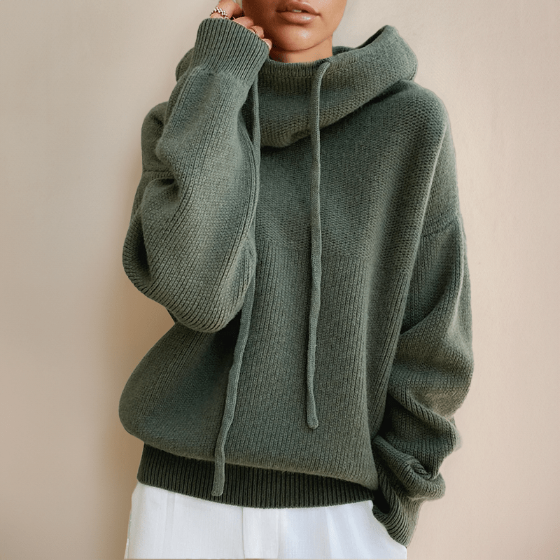 Liva | Blød Oversized Hættetrøje i Strik - StilfulltWomen's sweatersGrønOne sizeLiva | Blød Oversized Hættetrøje i Strik