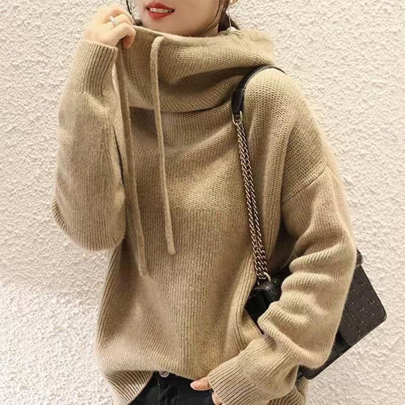 Liva | Blød Oversized Hættetrøje i Strik - StilfulltWomen's sweatersKhakiOne sizeLiva | Blød Oversized Hættetrøje i Strik