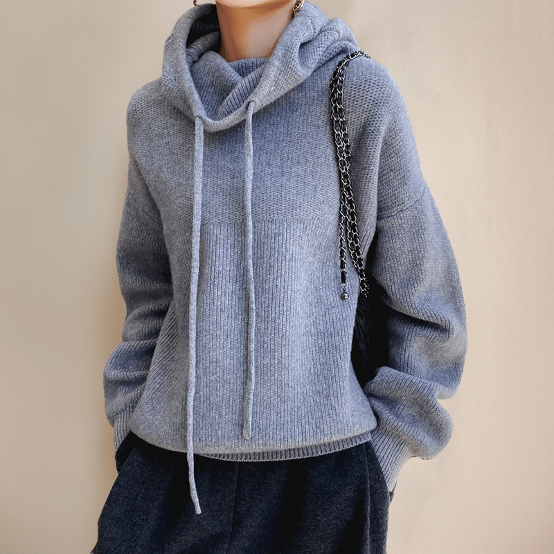 Liva | Blød Oversized Hættetrøje i Strik - StilfulltWomen's sweatersKhakiOne sizeLiva | Blød Oversized Hættetrøje i Strik