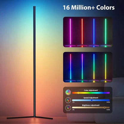 Lumeno | Lámpara de Pie LED de Esquina RGB Regulable - StilfulltFloor lampSMARTRGBHO-ZWART-7QE4BlackNegroLumeno | Lámpara de Pie LED de Esquina RGB Regulable