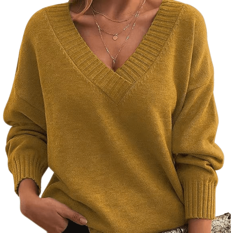 Maren | Jersey Oversize con Cuello de Pico - StilfulltWomen's sweatersAUB-SWT-00022-YELLOW-XSAmarilloXSMaren | Jersey Oversize con Cuello de Pico