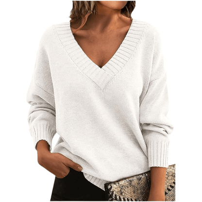Maren | Jersey Oversize con Cuello de Pico - StilfulltWomen's sweatersAUB-SWT-00022-WHITE-XSBlancoXSMaren | Jersey Oversize con Cuello de Pico