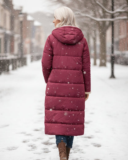 Margaux | Abrigo Acolchado Largo con Borreguito - StilfulltWomen's jacketsNegroXSMargaux | Abrigo Acolchado Largo con Borreguito