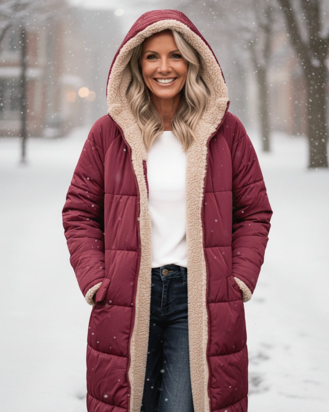 Margaux | Abrigo Acolchado Largo con Borreguito - StilfulltWomen's jacketsNegroXSMargaux | Abrigo Acolchado Largo con Borreguito