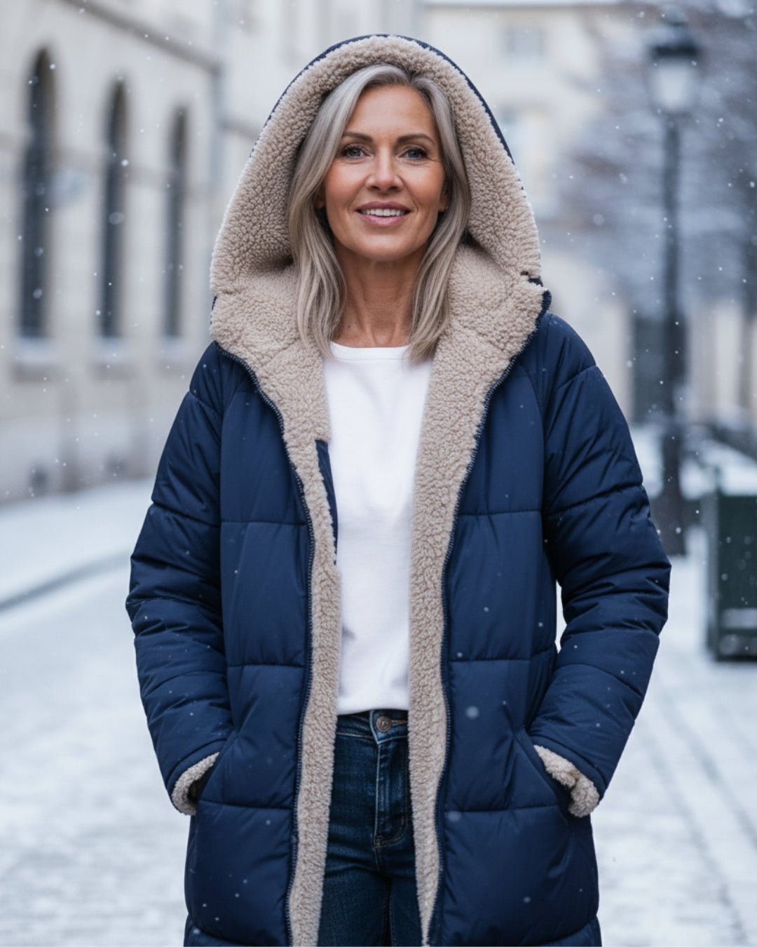 Margaux | Abrigo Acolchado Largo con Borreguito - StilfulltWomen's jacketsNegroXSMargaux | Abrigo Acolchado Largo con Borreguito