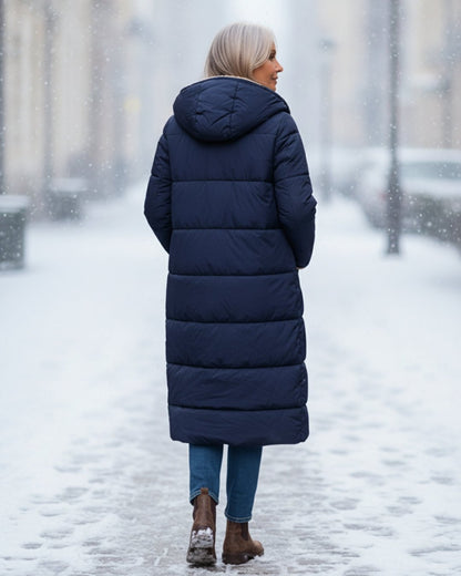 Margaux | Abrigo Acolchado Largo con Borreguito - StilfulltWomen's jacketsNegroXSMargaux | Abrigo Acolchado Largo con Borreguito