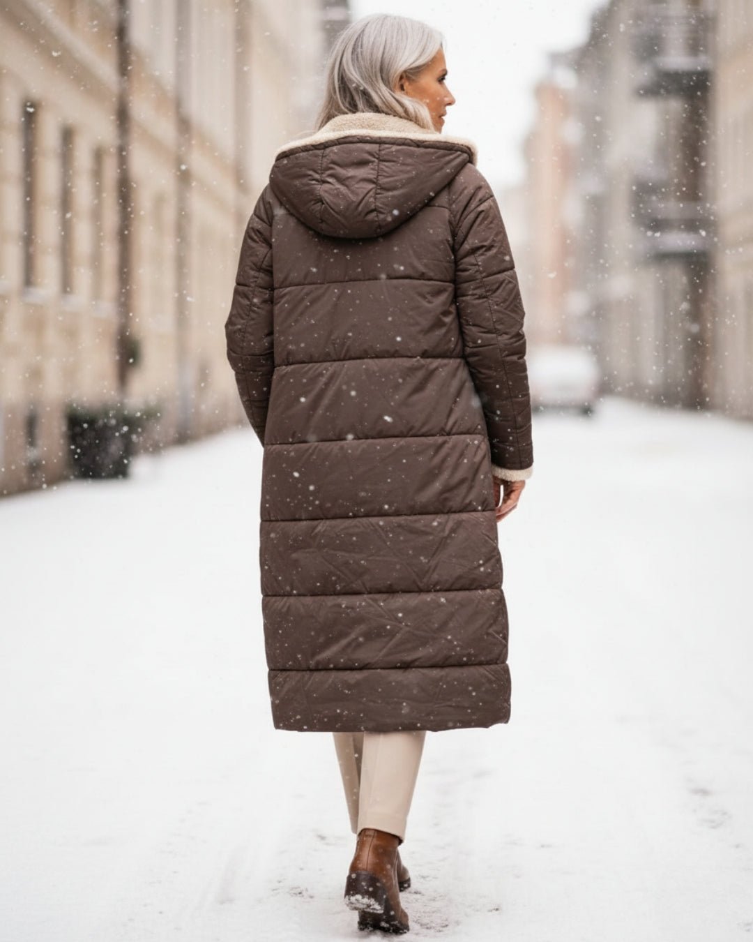 Margaux | Abrigo Acolchado Largo con Borreguito - StilfulltWomen's jacketsNegroXSMargaux | Abrigo Acolchado Largo con Borreguito