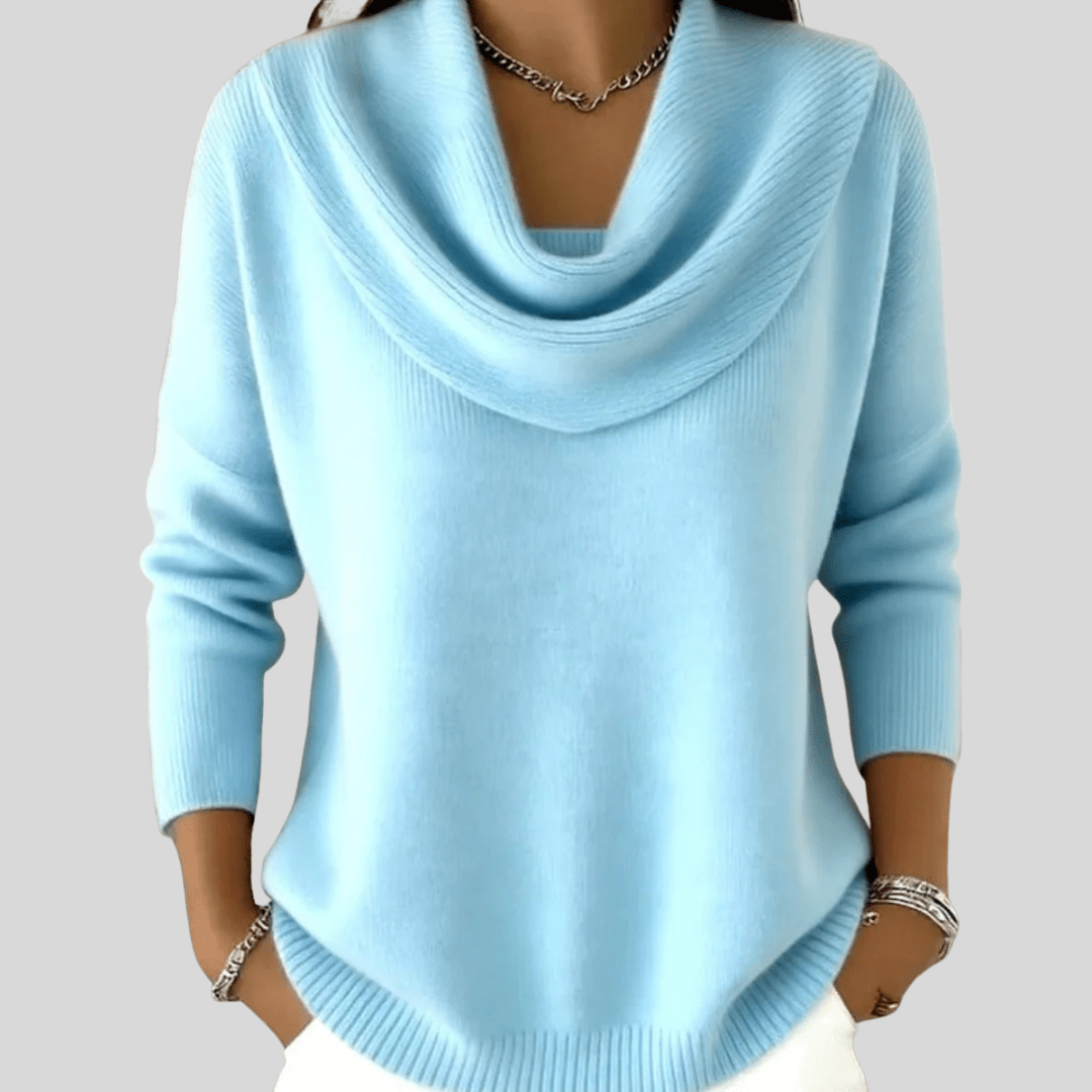 Marisol | Jersey de Cuello Drapeado Holgado - StilfulltWomen's sweatersSKU_1784120943431_97AzulXSMarisol | Jersey de Cuello Drapeado Holgado