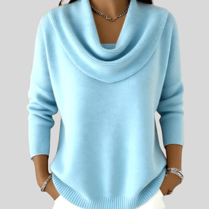 Marisol | Jersey de Cuello Drapeado Holgado - StilfulltWomen's sweatersSKU_1784120943431_97AzulXSMarisol | Jersey de Cuello Drapeado Holgado