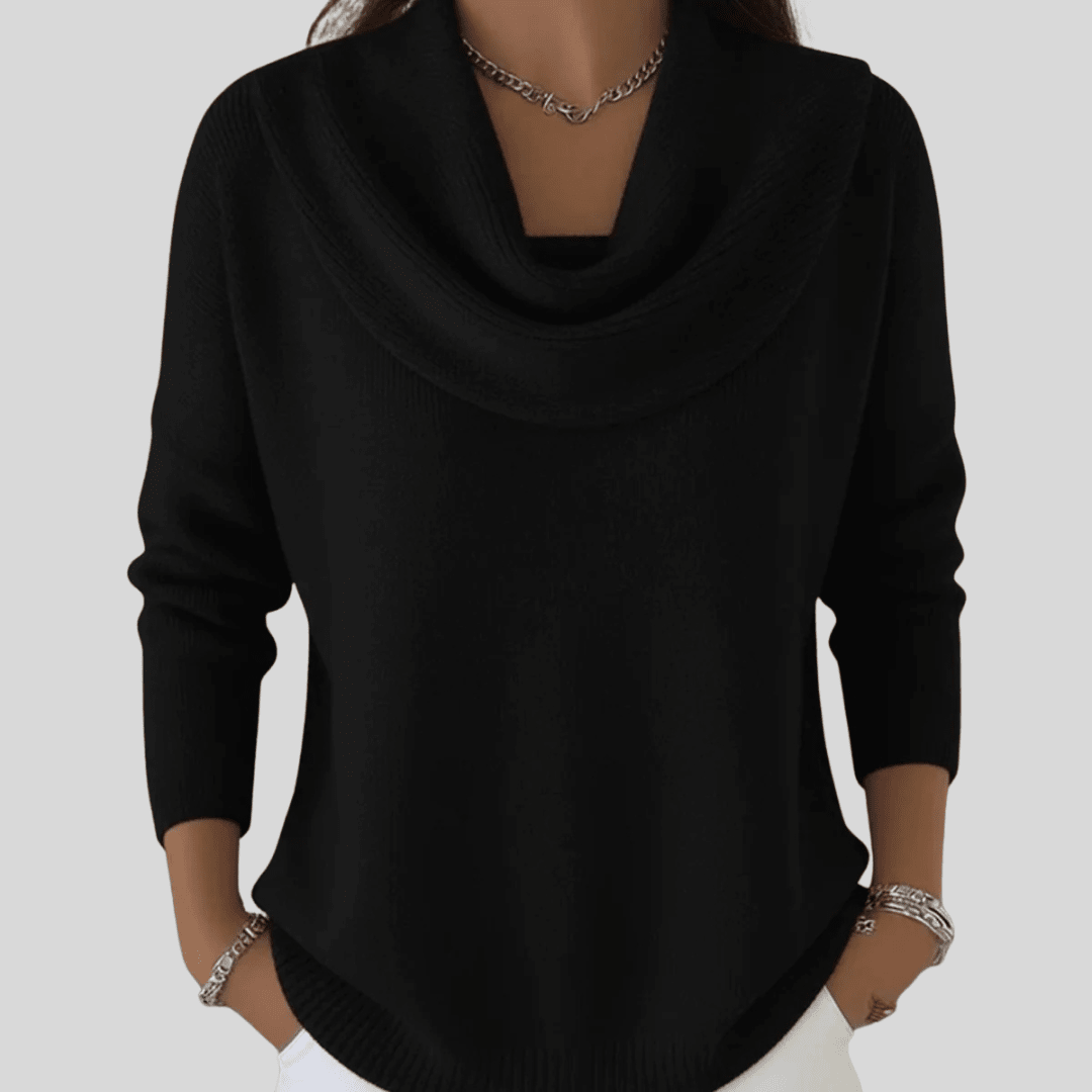Marisol | Jersey de Cuello Drapeado Holgado - StilfulltWomen's sweatersSKU_1784120943431_289NegroXSMarisol | Jersey de Cuello Drapeado Holgado