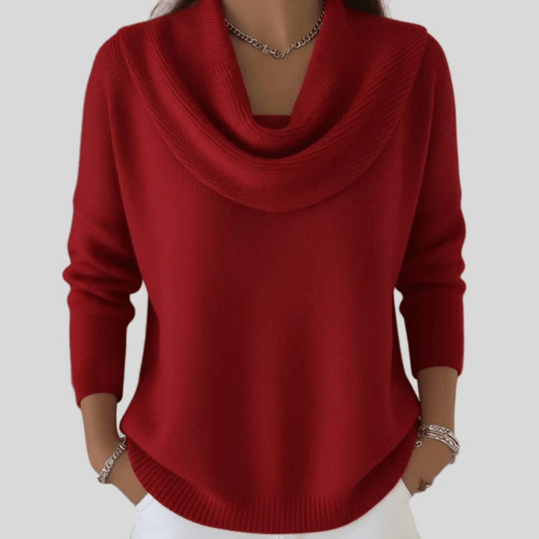 Marisol | Jersey de Cuello Drapeado Holgado - StilfulltWomen's sweatersSKU_1784120943431_140RojoXSMarisol | Jersey de Cuello Drapeado Holgado