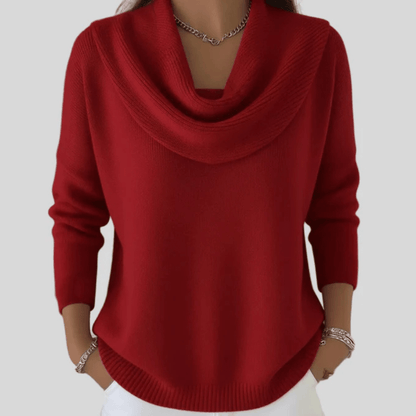 Marisol | Jersey de Cuello Drapeado Holgado - StilfulltWomen's sweatersSKU_1784120943431_140RojoXSMarisol | Jersey de Cuello Drapeado Holgado