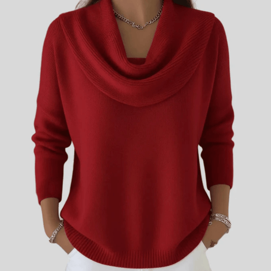 Marisol | Jersey de Cuello Drapeado Holgado - StilfulltWomen's sweatersSKU_1784120943431_140RojoXSMarisol | Jersey de Cuello Drapeado Holgado