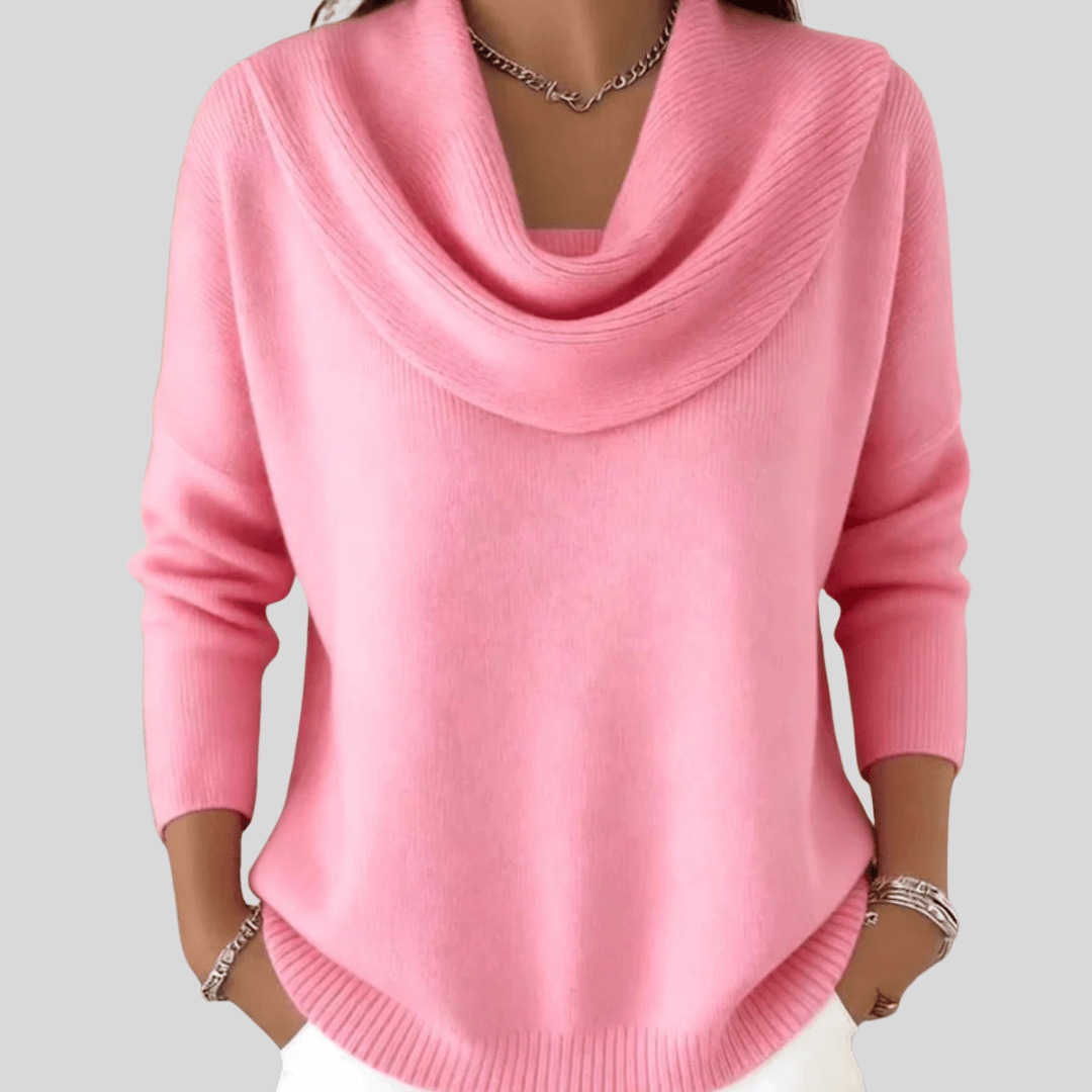 Marisol | Jersey de Cuello Drapeado Holgado - StilfulltWomen's sweatersSKU_1784120943431_979RosaXSMarisol | Jersey de Cuello Drapeado Holgado