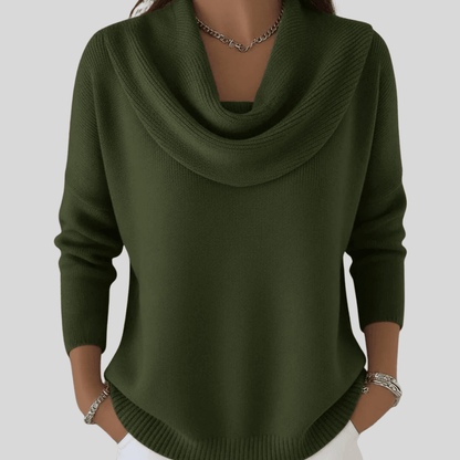 Marisol | Jersey de Cuello Drapeado Holgado - StilfulltWomen's sweatersSKU_1784120943431_11VerdeXSMarisol | Jersey de Cuello Drapeado Holgado