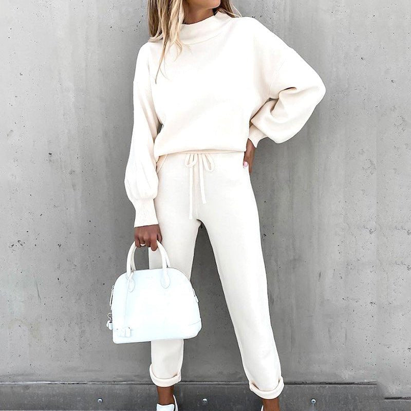 Marjorie soft knit roll neck jumper and trousers set