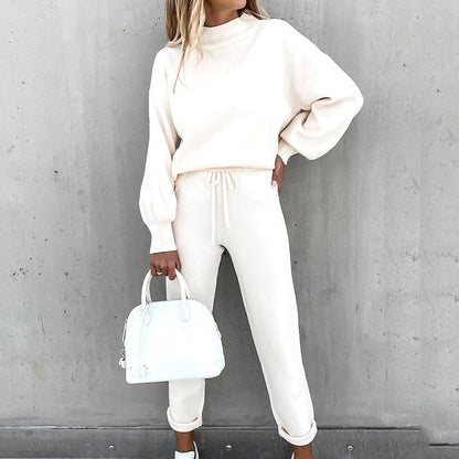 Marjorie soft knit roll neck jumper and trousers set