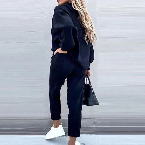 Marjorie soft knit roll neck jumper and trousers set