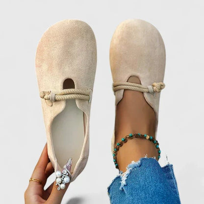Marlow | Mocasines de Ante con Cordón Trenzado - StilfulltWomen's shoesBeige36.5Marlow | Mocasines de Ante con Cordón Trenzado