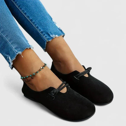 Marlow | Mocasines de Ante con Cordón Trenzado - StilfulltWomen's shoesNegro36.5Marlow | Mocasines de Ante con Cordón Trenzado