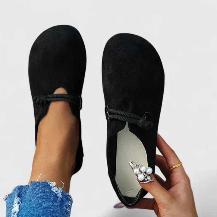 Marlow | Mocasines de Ante con Cordón Trenzado - StilfulltWomen's shoesNegro36.5Marlow | Mocasines de Ante con Cordón Trenzado