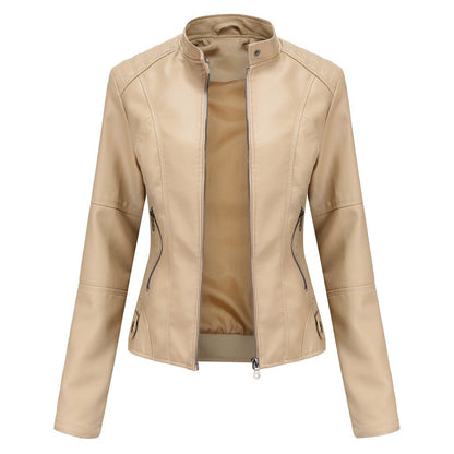 Marlowe | Chaqueta Biker Entallada con Cuello Mao - StilfulltWomen's jacketsstel9608laraAlbaricoqueSMarlowe | Chaqueta Biker Entallada con Cuello Mao