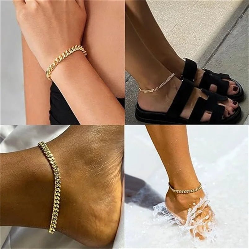 Marlowe | Set de Dos Tobilleras de Cadena - StilfulltWomen's jewelryDoradoMarlowe | Set de Dos Tobilleras de Cadena
