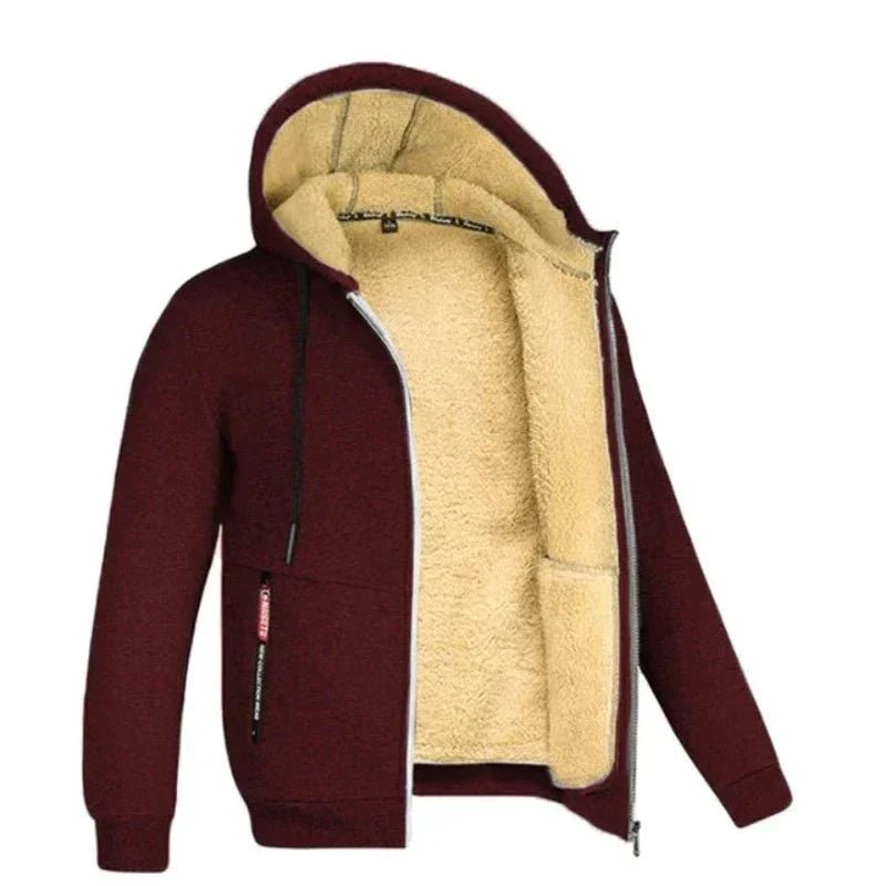 Matteo | Chaqueta de Hombre con Capucha y Forro de Borreguito - StilfulltMen's vestsDMED1-GD159013Rojo burdeosSMatteo | Chaqueta de Hombre con Capucha y Forro de Borreguito