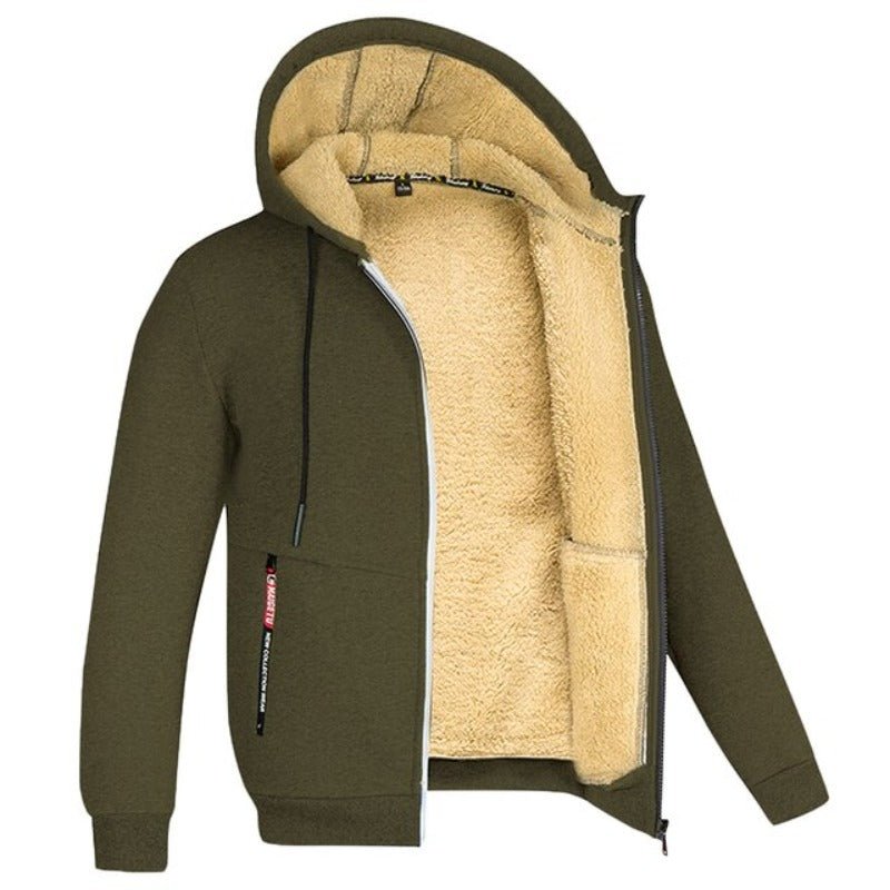 Matteo | Chaqueta de Hombre con Capucha y Forro de Borreguito - StilfulltMen's vestsDMED1-GD159007Verde militarSMatteo | Chaqueta de Hombre con Capucha y Forro de Borreguito