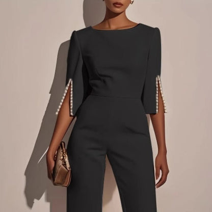 Monroe | Mono de Pierna Ancha con Perlas - StilfulltWomen's jumpsuitsNegroSMonroe | Mono de Pierna Ancha con Perlas
