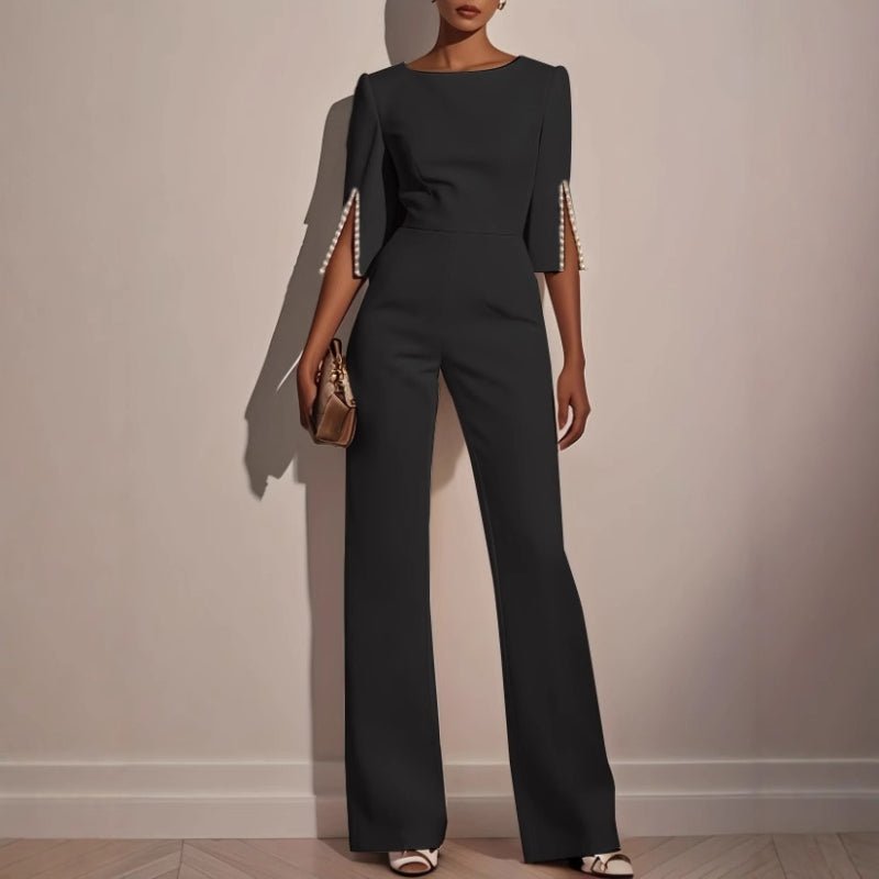 Monroe | Mono de Pierna Ancha con Perlas - StilfulltWomen's jumpsuitsNegroSMonroe | Mono de Pierna Ancha con Perlas
