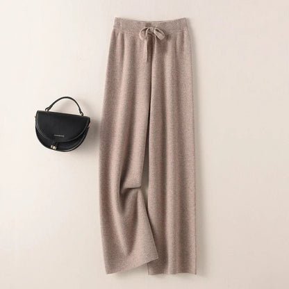 Nerea | Pantalón de Punto Ancho de Talle Alto - StilfulltWomen's pantsVER25SHASVER11397Camel claroSNerea | Pantalón de Punto Ancho de Talle Alto