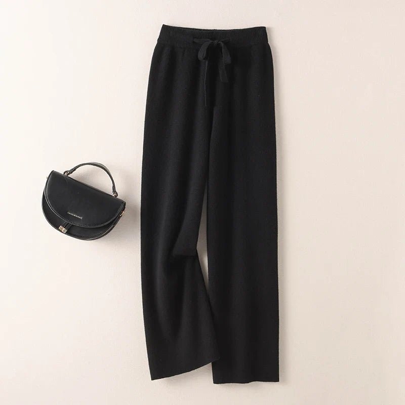 Nerea | Pantalón de Punto Ancho de Talle Alto - StilfulltWomen's pantsVER25BLASVER11421NegroSNerea | Pantalón de Punto Ancho de Talle Alto