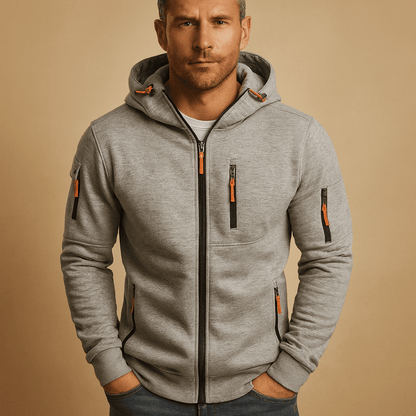 Nico | Sudadera de Hombre con Capucha y Cremallera - StilfulltMen's hoodiesD5-YY100037Gris claroSNico | Sudadera de Hombre con Capucha y Cremallera